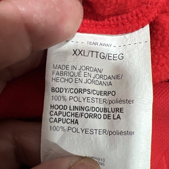 Under Armour Fleece Big Logo Hoodie Sz XXL Red Black Big Logo Pullover Pocket - Picture 10 of 12